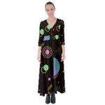 Colartive, Aesthetic, Amoled, Black, Colorful, Desenho Button Up Maxi Dress