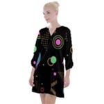 Colartive, Aesthetic, Amoled, Black, Colorful, Desenho Open Neck Shift Dress