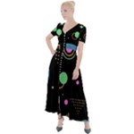 Colartive, Aesthetic, Amoled, Black, Colorful, Desenho Button Up Short Sleeve Maxi Dress