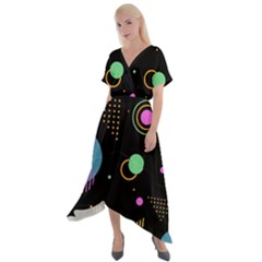 Cross Front Sharkbite Hem Maxi Dress 