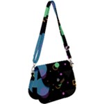 Colartive, Aesthetic, Amoled, Black, Colorful, Desenho Saddle Handbag