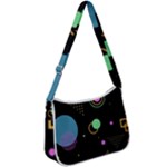 Colartive, Aesthetic, Amoled, Black, Colorful, Desenho Zip Up Shoulder Bag