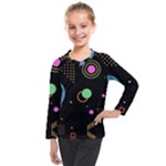 Colartive, Aesthetic, Amoled, Black, Colorful, Desenho Kids  Long Mesh T-Shirt