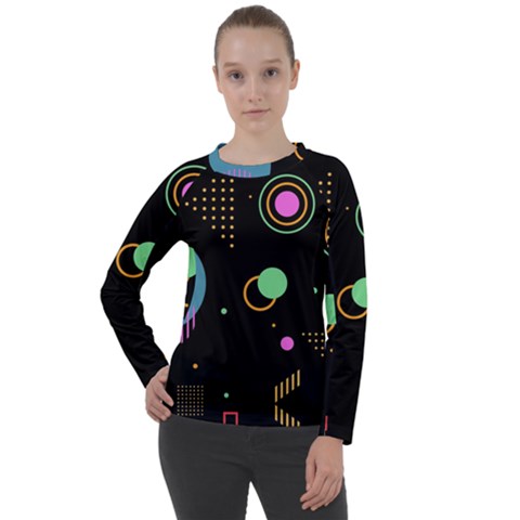 Colartive, Aesthetic, Amoled, Black, Colorful, Desenho Women s Long Sleeve Raglan T