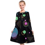 Colartive, Aesthetic, Amoled, Black, Colorful, Desenho Kids  Midi Sailor Dress