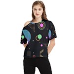 Colartive, Aesthetic, Amoled, Black, Colorful, Desenho One Shoulder Cut Out T-Shirt