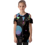 Colartive, Aesthetic, Amoled, Black, Colorful, Desenho Fold Over Open Sleeve Top