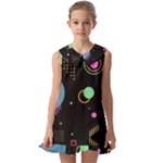 Colartive, Aesthetic, Amoled, Black, Colorful, Desenho Kids  Pilgrim Collar Ruffle Hem Dress