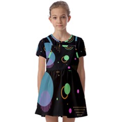 Kids  Short Sleeve Pinafore Style Dress 