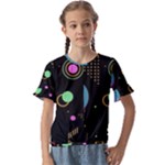 Colartive, Aesthetic, Amoled, Black, Colorful, Desenho Kids  Cuff Sleeve Scrunch Bottom T-Shirt