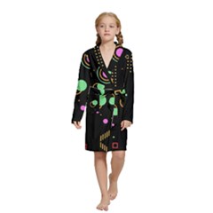 Colartive, Aesthetic, Amoled, Black, Colorful, Desenho Kids  Long Sleeve Velvet Lounge Robe from ArtsNow.com