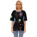 Colartive, Aesthetic, Amoled, Black, Colorful, Desenho Oversized Basic T-Shirt