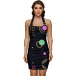 Colartive, Aesthetic, Amoled, Black, Colorful, Desenho Sleeveless Wide Square Neckline Ruched Bodycon Dress