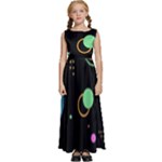 Colartive, Aesthetic, Amoled, Black, Colorful, Desenho Kids  Satin Sleeveless Maxi Dress