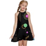 Colartive, Aesthetic, Amoled, Black, Colorful, Desenho Kids  Halter Collar Waist Tie Chiffon Dress