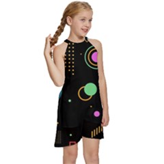 Kids  Halter Collar Waist Tie Chiffon Dress 