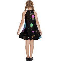 Kids  Halter Collar Waist Tie Chiffon Dress 