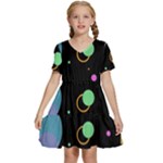 Colartive, Aesthetic, Amoled, Black, Colorful, Desenho Kids  Short Sleeve Tiered Mini Dress