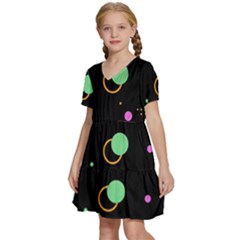 Kids  Short Sleeve Tiered Mini Dress 