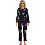 Colartive, Aesthetic, Amoled, Black, Colorful, Desenho Womens  Long Sleeve Lightweight Pajamas Set