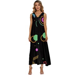 V-Neck Sleeveless Wide Leg Pants Overalls 