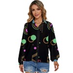 Colartive, Aesthetic, Amoled, Black, Colorful, Desenho Women s Long Sleeve Button Up Shirt