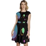 Colartive, Aesthetic, Amoled, Black, Colorful, Desenho Cap Sleeve High Waist Dress