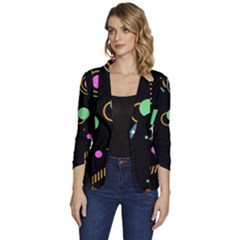 Women s One-Button 3/4 Sleeve Short Jacket 