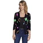 Colartive, Aesthetic, Amoled, Black, Colorful, Desenho Women s One-Button 3/4 Sleeve Short Jacket