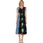 Colartive, Aesthetic, Amoled, Black, Colorful, Desenho V-Neck Drawstring Shoulder Sleeveless Maxi Dress