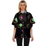 Colartive, Aesthetic, Amoled, Black, Colorful, Desenho Women s Batwing Button Up Shirt