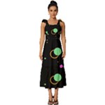 Colartive, Aesthetic, Amoled, Black, Colorful, Desenho Tie-Strap Tiered Midi Chiffon Dress