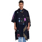 Colartive, Aesthetic, Amoled, Black, Colorful, Desenho Men s Hooded Rain Ponchos