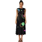 Colartive, Aesthetic, Amoled, Black, Colorful, Desenho Sleeveless Round Neck Midi Dress