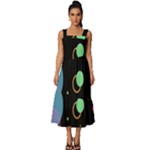 Colartive, Aesthetic, Amoled, Black, Colorful, Desenho Square Neckline Tiered Midi Dress