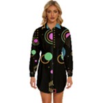 Colartive, Aesthetic, Amoled, Black, Colorful, Desenho Womens Long Sleeve Shirt Dress