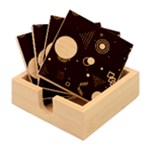 Colartive, Aesthetic, Amoled, Black, Colorful, Desenho Bamboo Coaster Set