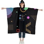 Colartive, Aesthetic, Amoled, Black, Colorful, Desenho Women s Hooded Rain Ponchos