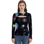 Colartive, Aesthetic, Amoled, Black, Colorful, Desenho Women s Cut Out Long Sleeve T-Shirt