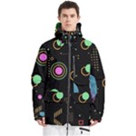 Colartive, Aesthetic, Amoled, Black, Colorful, Desenho Men s Multi Pockets Zip Ski and Snowboard Waterproof Breathable Jacket