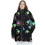 Colartive, Aesthetic, Amoled, Black, Colorful, Desenho Women s Multi Pockets Zip Ski and Snowboard Waterproof Breathable Jacket