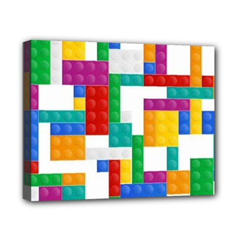 Colorful Bricks, Bricks, Colorful, Colors, Games, Lego, Rainbow Canvas 10  x 8  (Stretched) from ArtsNow.com