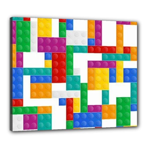 Colorful Bricks, Bricks, Colorful, Colors, Games, Lego, Rainbow Canvas 24  x 20  (Stretched) from ArtsNow.com