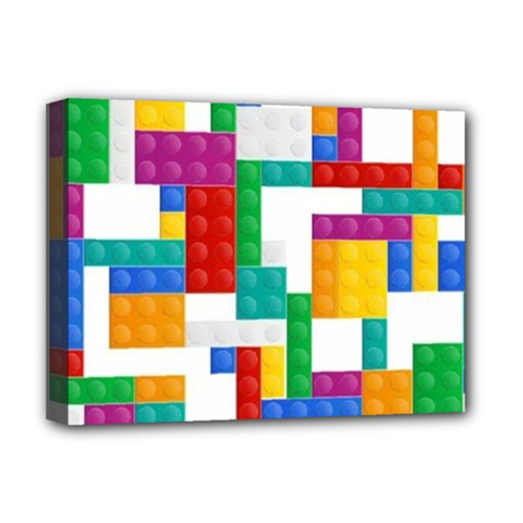 Colorful Bricks, Bricks, Colorful, Colors, Games, Lego, Rainbow Deluxe Canvas 16  x 12  (Stretched)  from ArtsNow.com