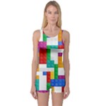 Colorful Bricks, Bricks, Colorful, Colors, Games, Lego, Rainbow One Piece Boyleg Swimsuit