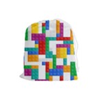 Colorful Bricks, Bricks, Colorful, Colors, Games, Lego, Rainbow Drawstring Pouch (Large)