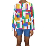 Colorful Bricks, Bricks, Colorful, Colors, Games, Lego, Rainbow Kids  Long Sleeve Swimwear