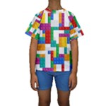 Colorful Bricks, Bricks, Colorful, Colors, Games, Lego, Rainbow Kids  Short Sleeve Swimwear