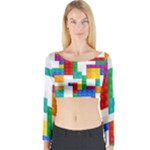 Colorful Bricks, Bricks, Colorful, Colors, Games, Lego, Rainbow Long Sleeve Crop Top