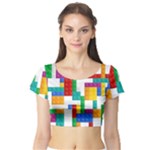 Colorful Bricks, Bricks, Colorful, Colors, Games, Lego, Rainbow Short Sleeve Crop Top